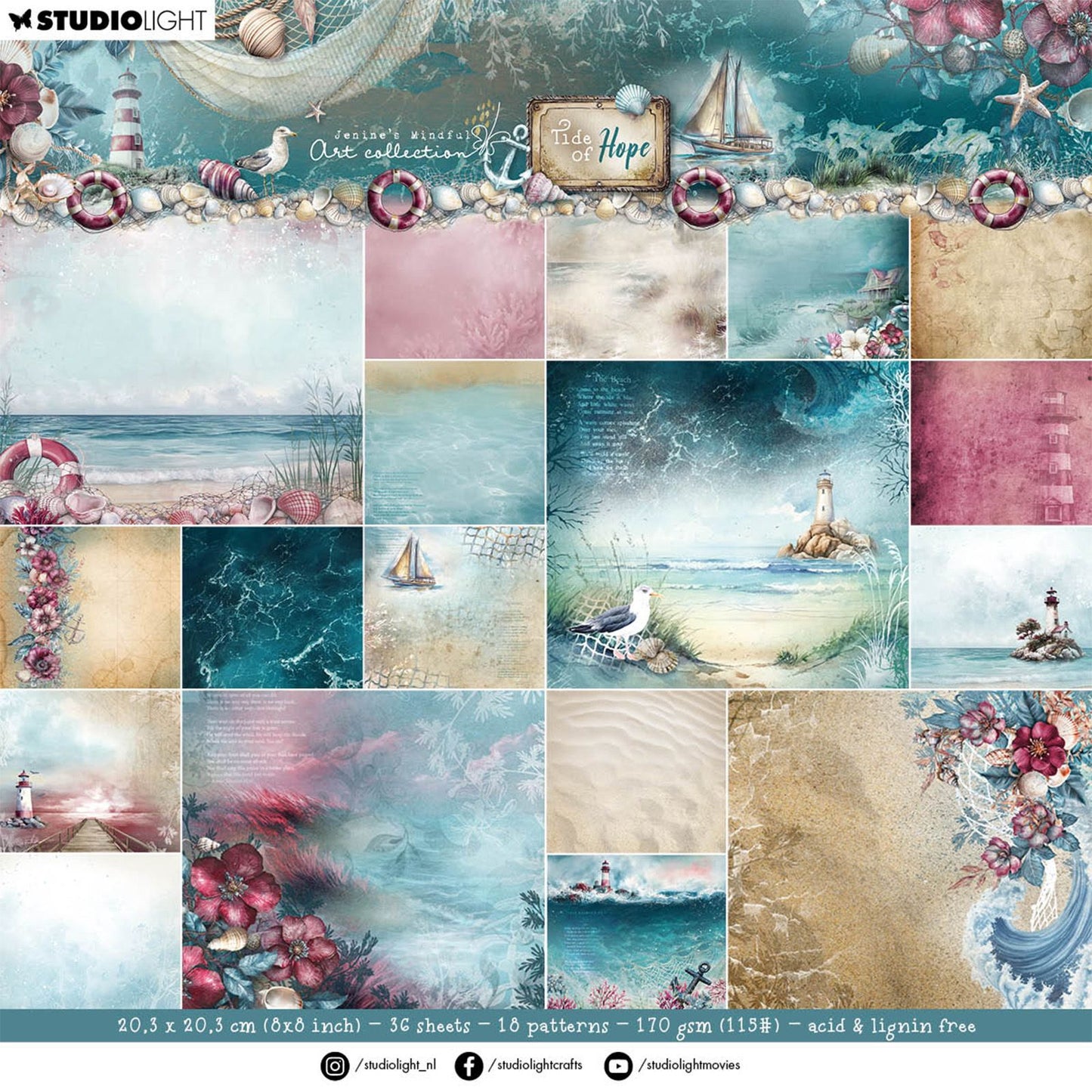 Studio light • tide of hope designer paper pad backgrounds