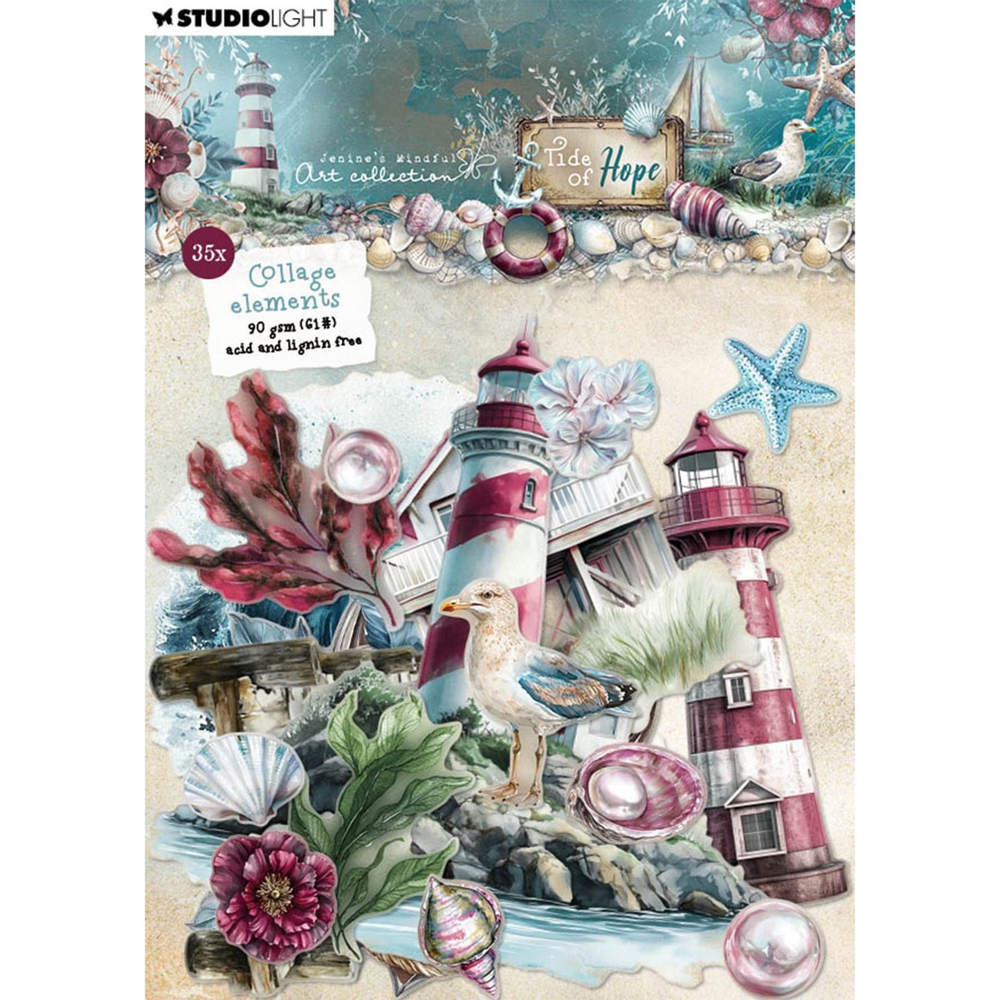 Studio light • tide of hope paper elements 35 collage elements