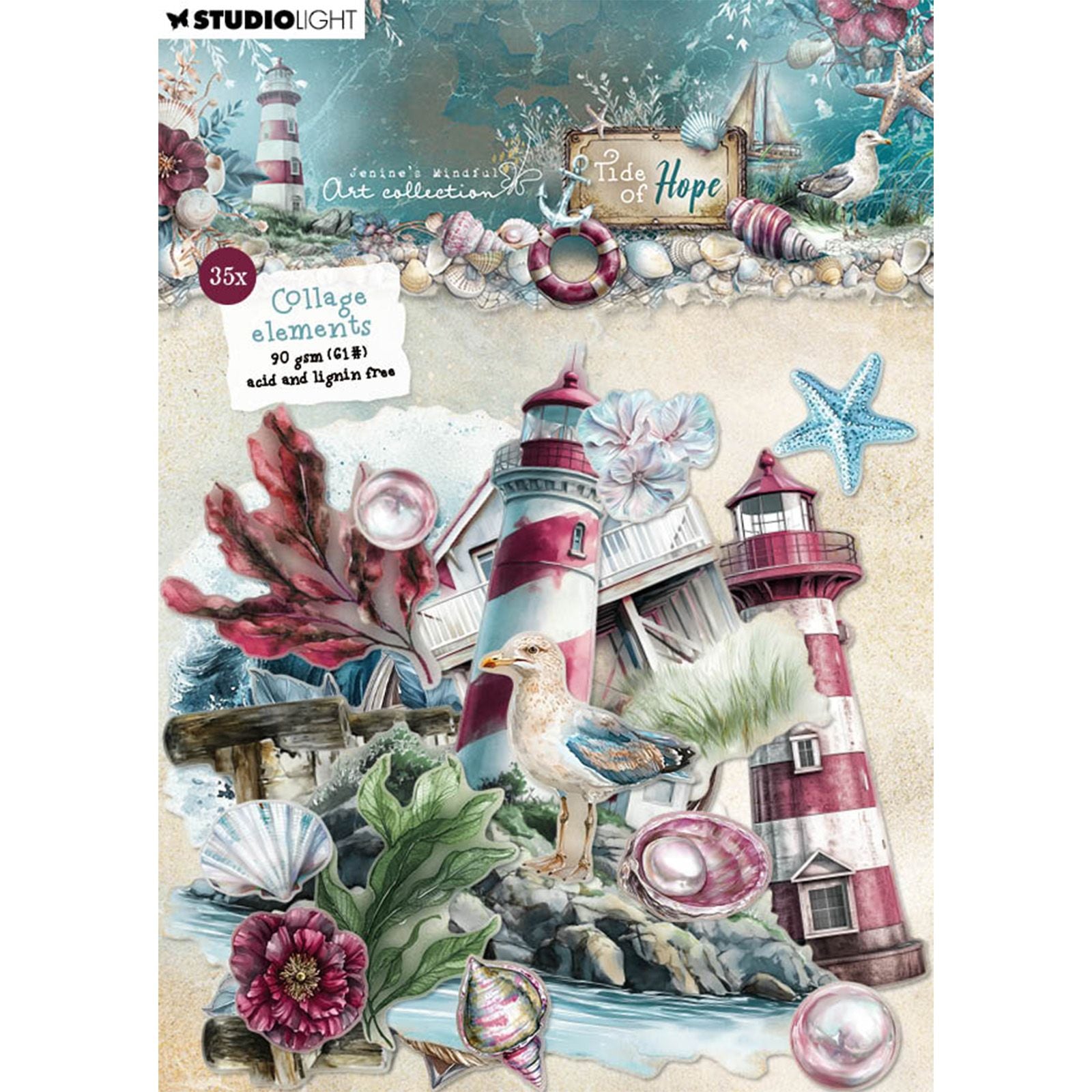 Studio light • tide of hope paper elements 35 collage elements
