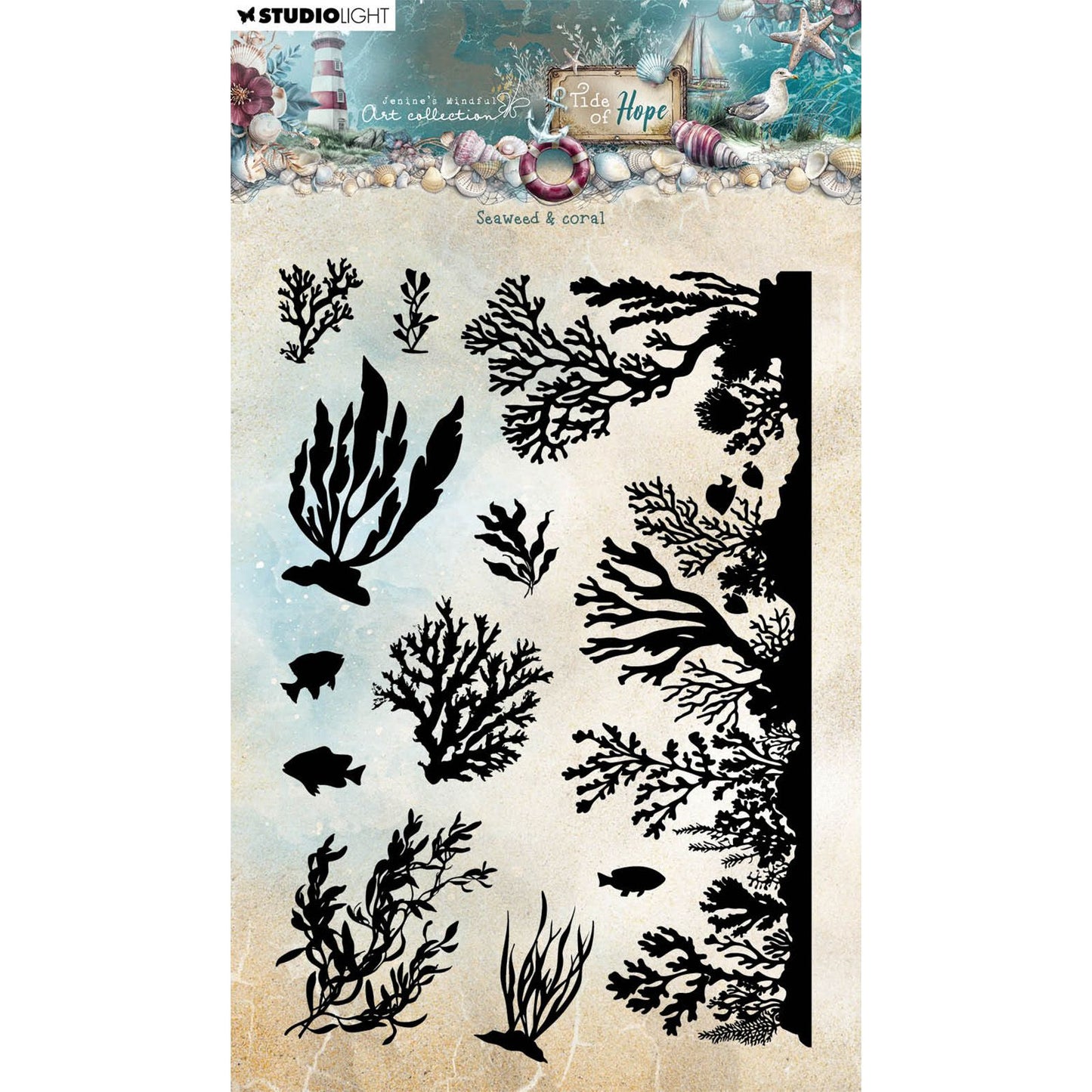 Studio light • tide of hope clear stamp seaweed coral