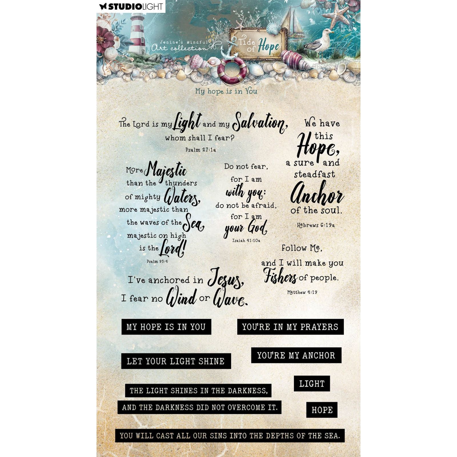 Studio light • tide of hope clear stamp my hope is in you