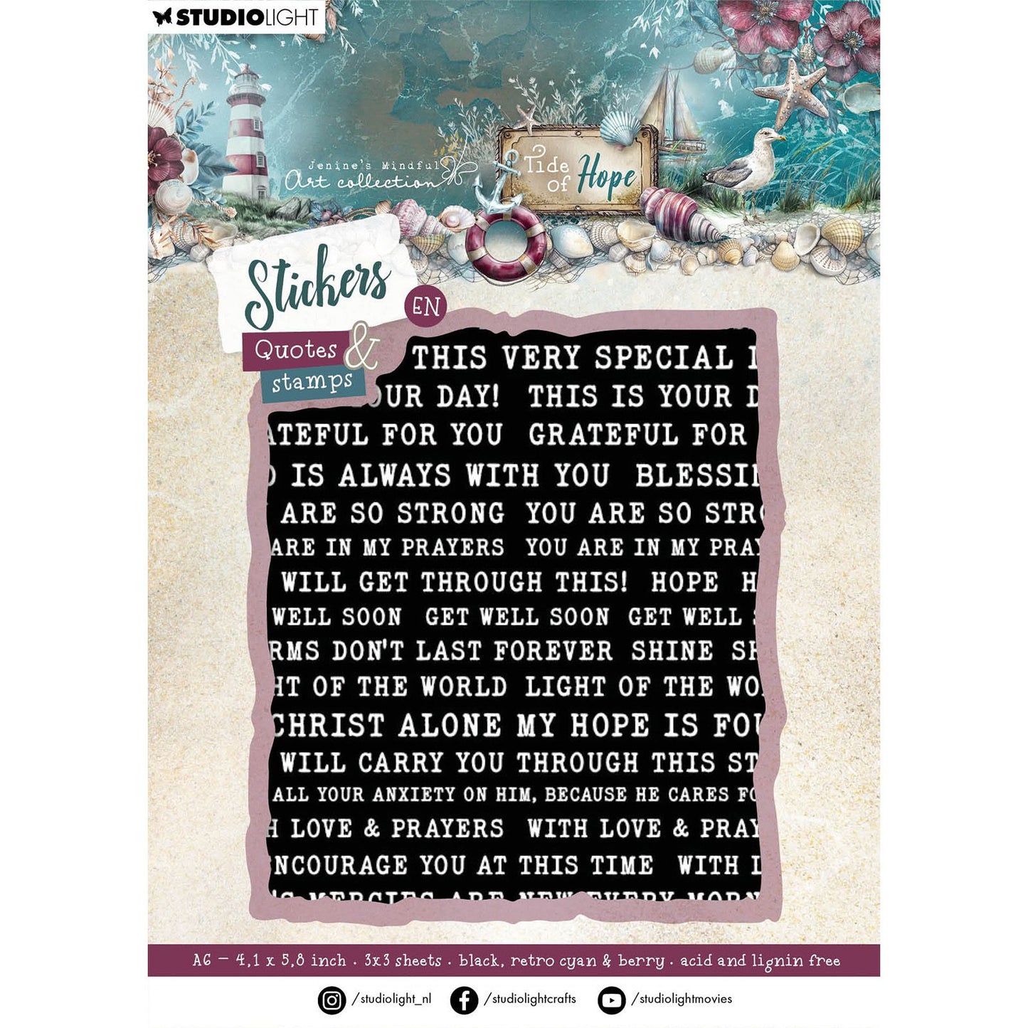 Studio light • tide of hope sticker sheets stamps quotes