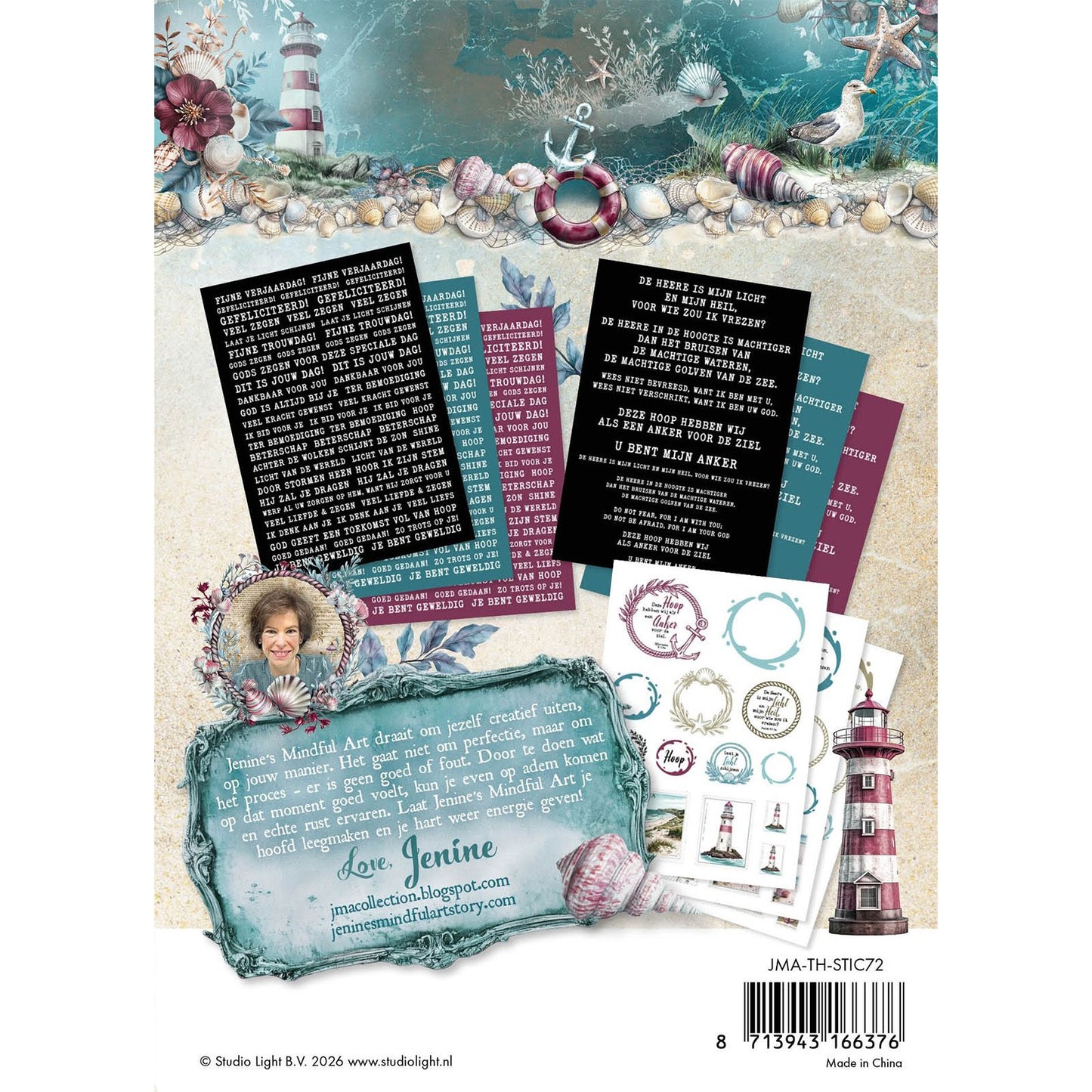 Studio light • tide of hope sticker sheets zegels teksten