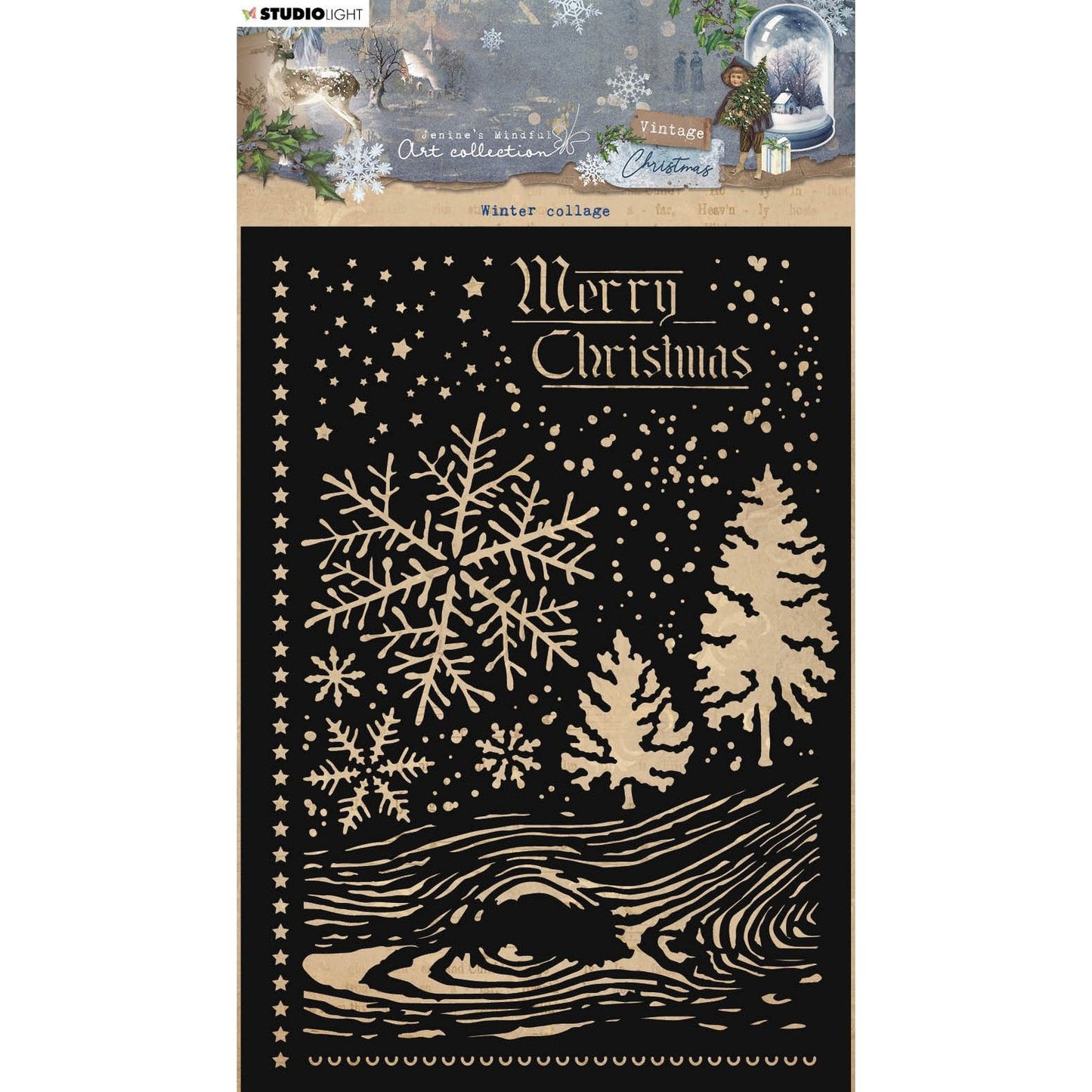 Studio light • vintage christmas mask winter collage