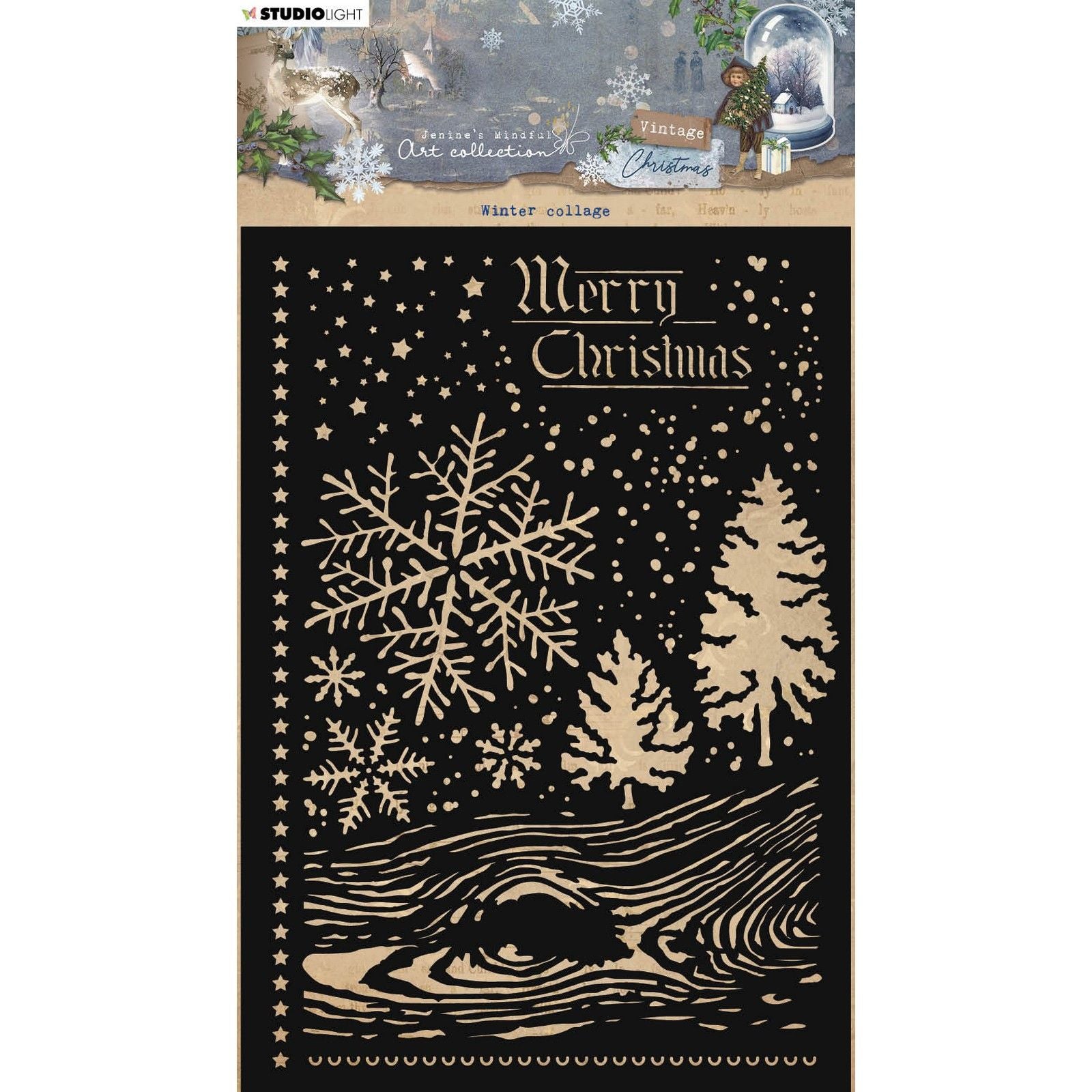 Studio light • vintage christmas mask winter collage