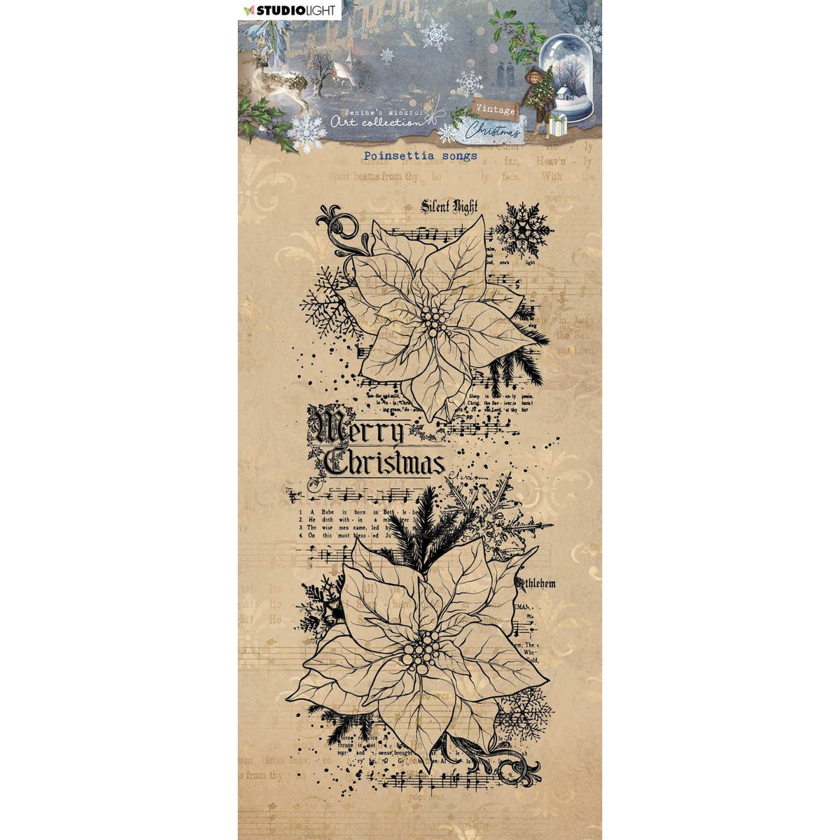 Studio light • vintage christmas clear stempel poinsettia songs