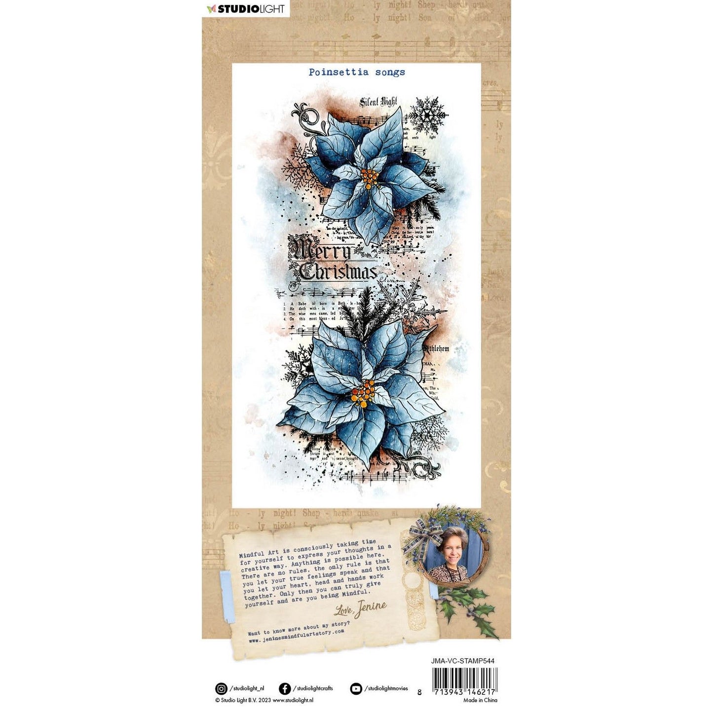 Studio light • vintage christmas clear stempel poinsettia songs