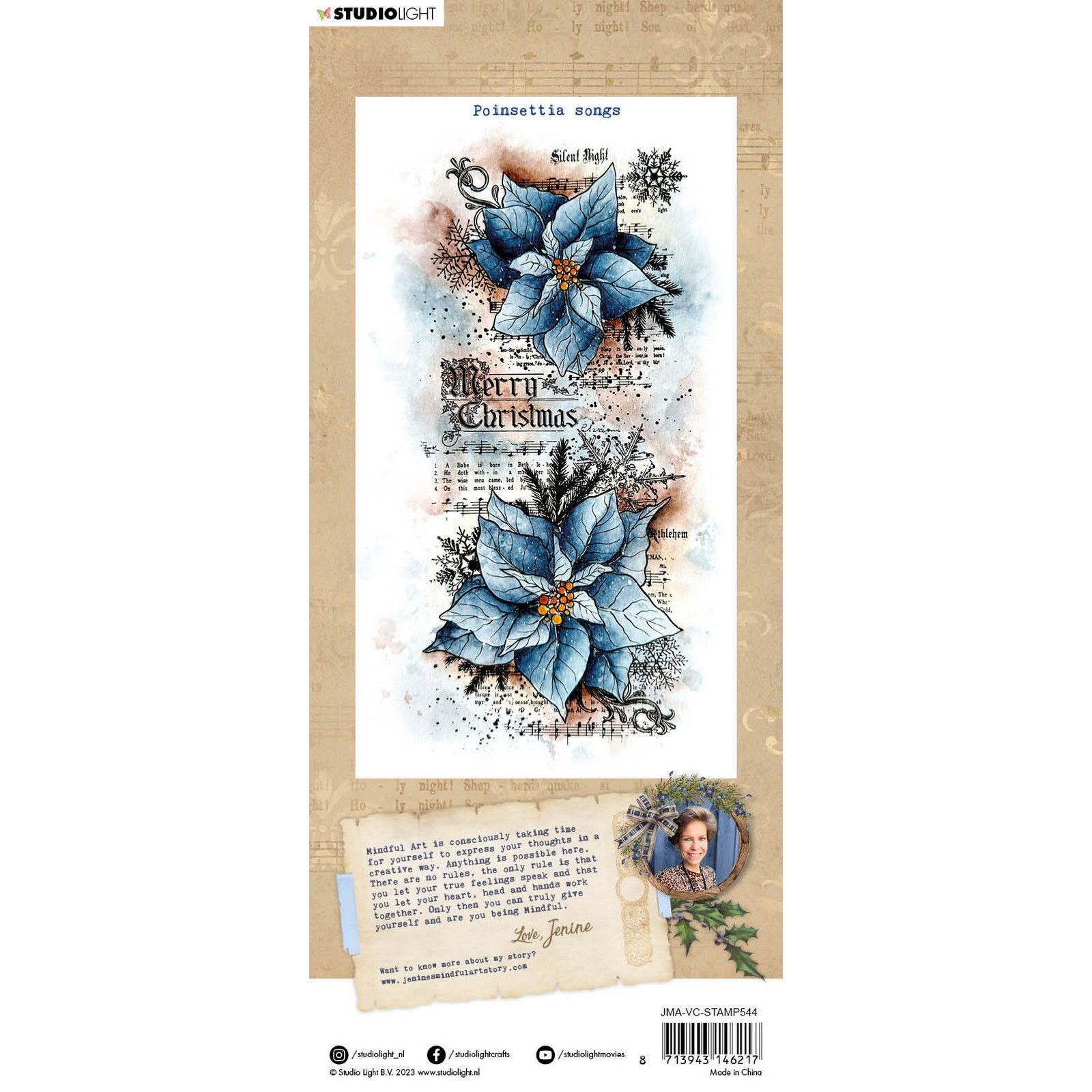 Studio light • vintage christmas clear stempel poinsettia songs