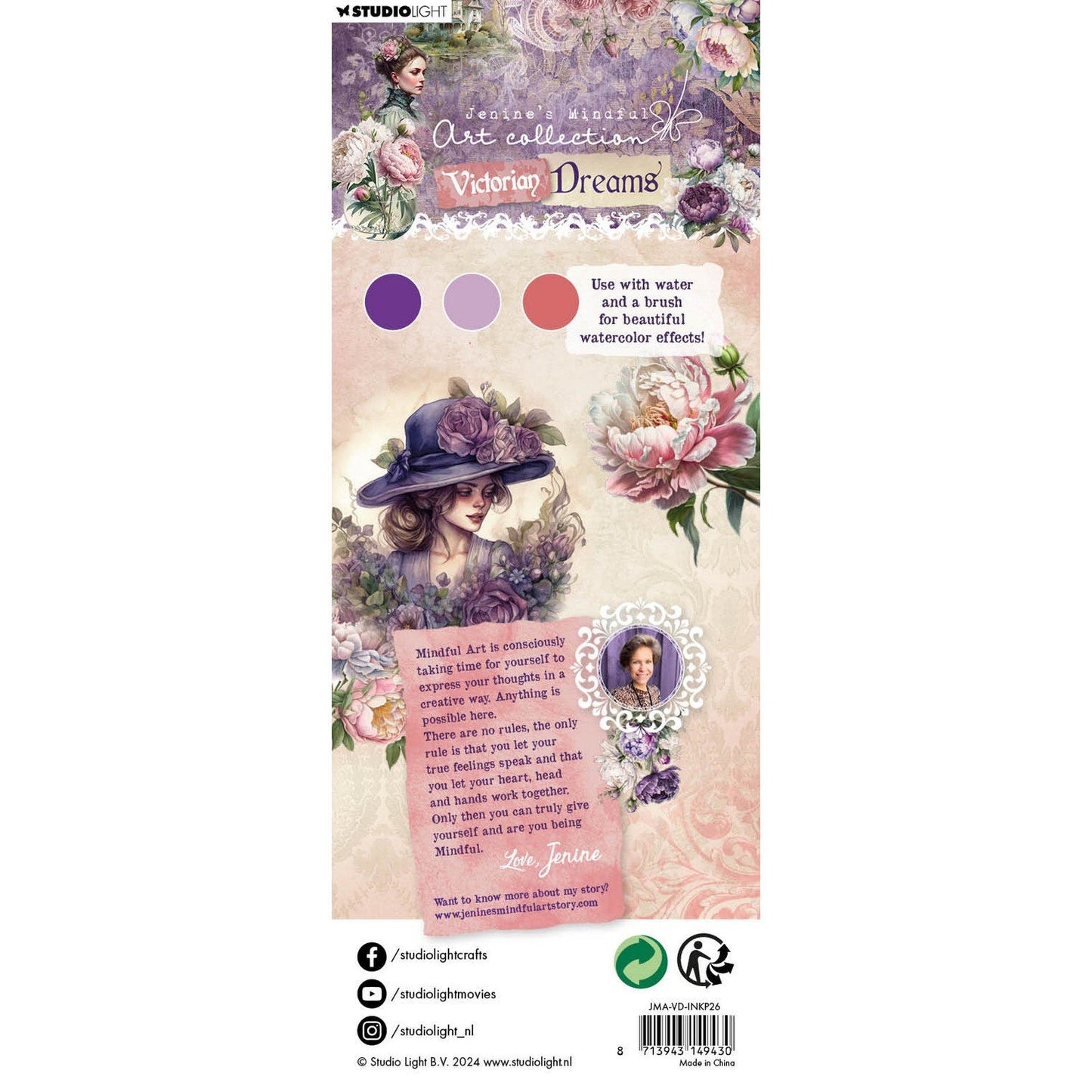 Studio light • victorian dreams water-reactive ink pads peonies purples pink