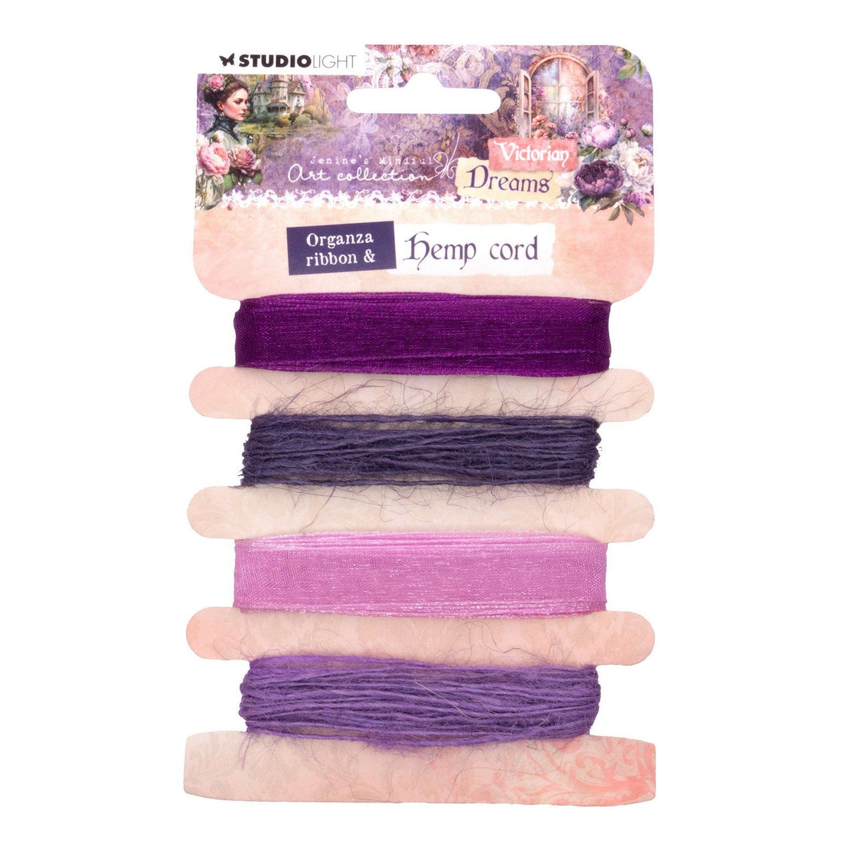 Studio light • victorian dreams ribbon organza hemp - purples