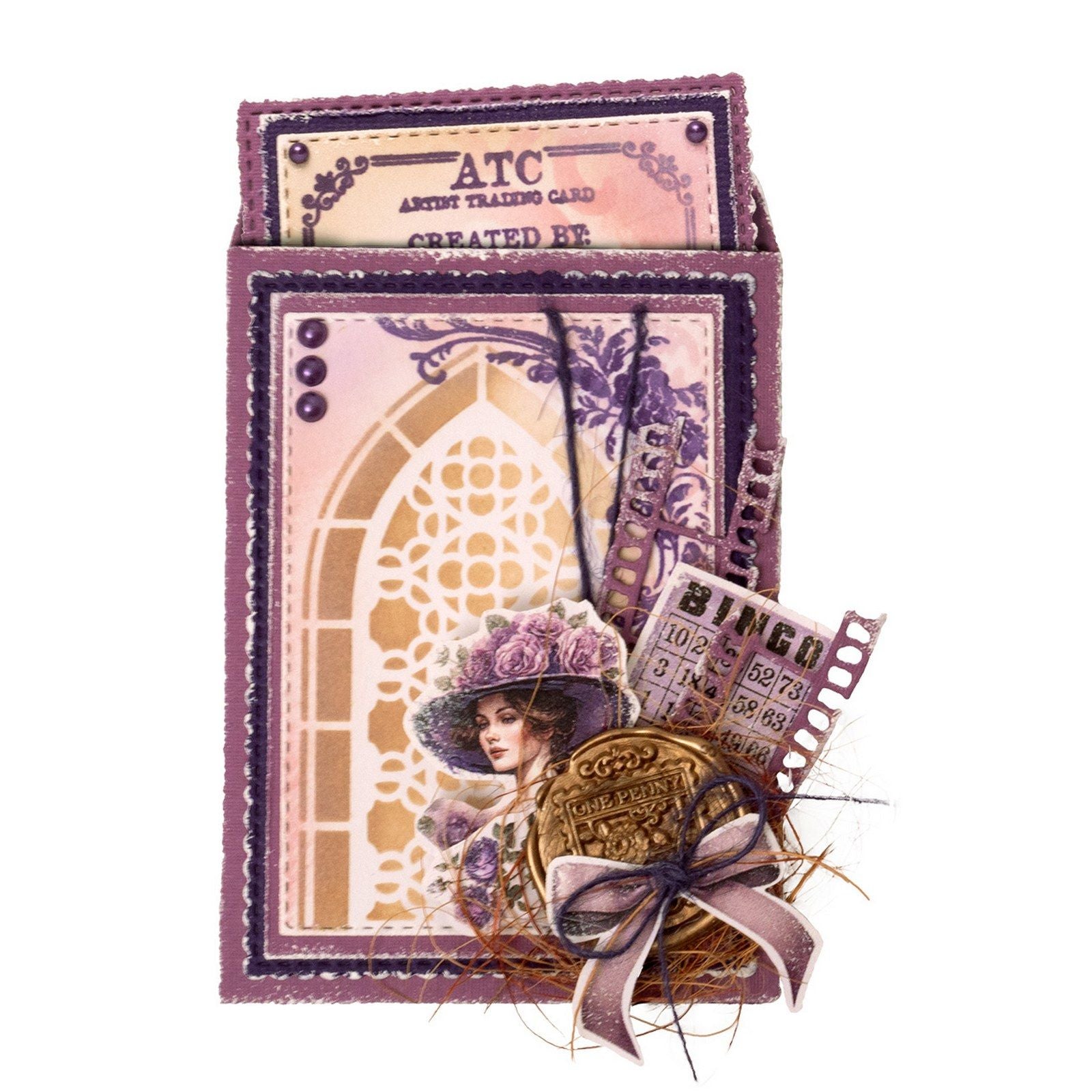 Studio light • victorian dreams ribbon organza hemp - purples