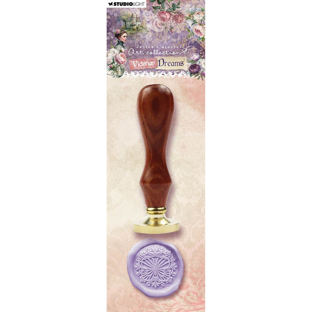 Studio light • victorian dreams wax stamp with handle embellished butterfly