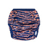 Vibrant stripes | blauw oranje wasbare zwemluier