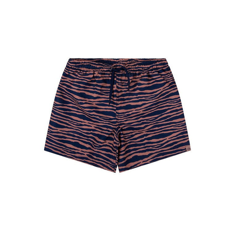 Vibrant stripes | blauw oranje uv zwembroek jongen