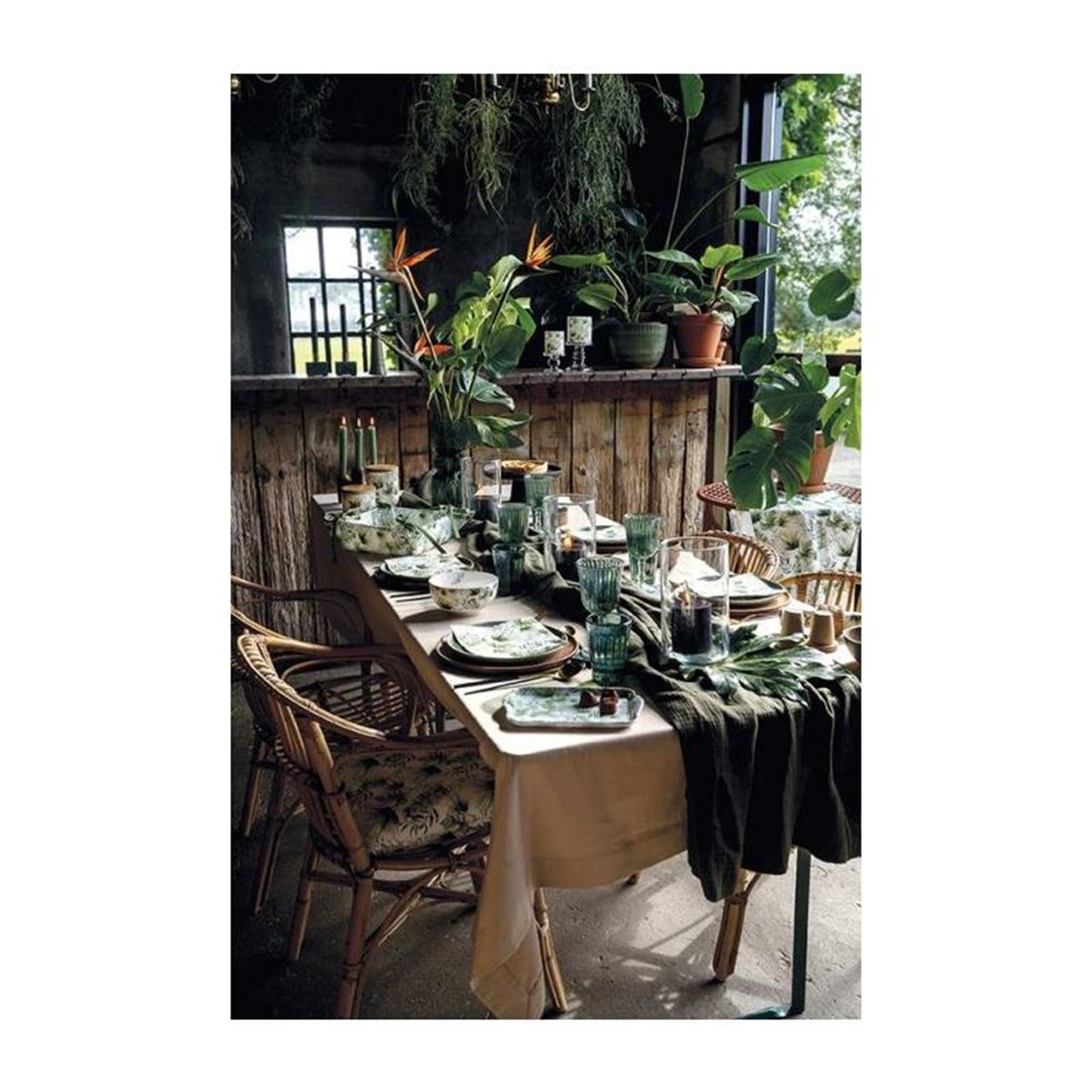 Ambiente ovenhandschoen jungle leaves white
