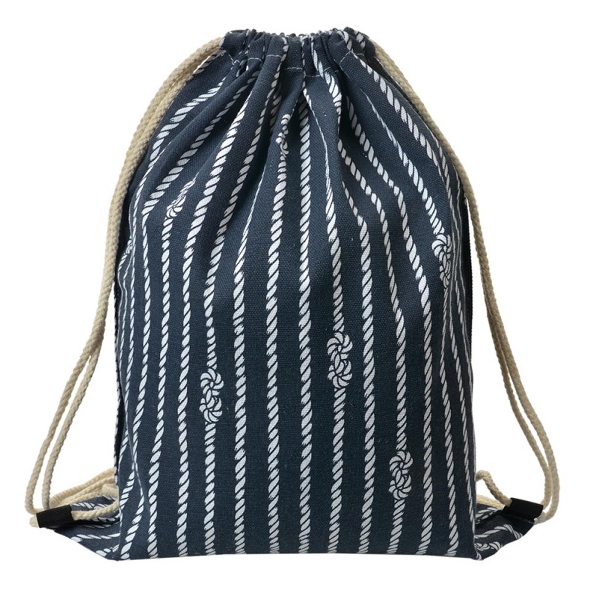 Clayre eef rugzak blauw wit 34x1x43cm