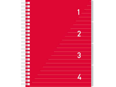 Kangaro 4 in 1 schrijfblok a5, gelinieerd rood