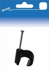 Enzo kabelclips zwart rond 6mm 25 stuks - 6613571