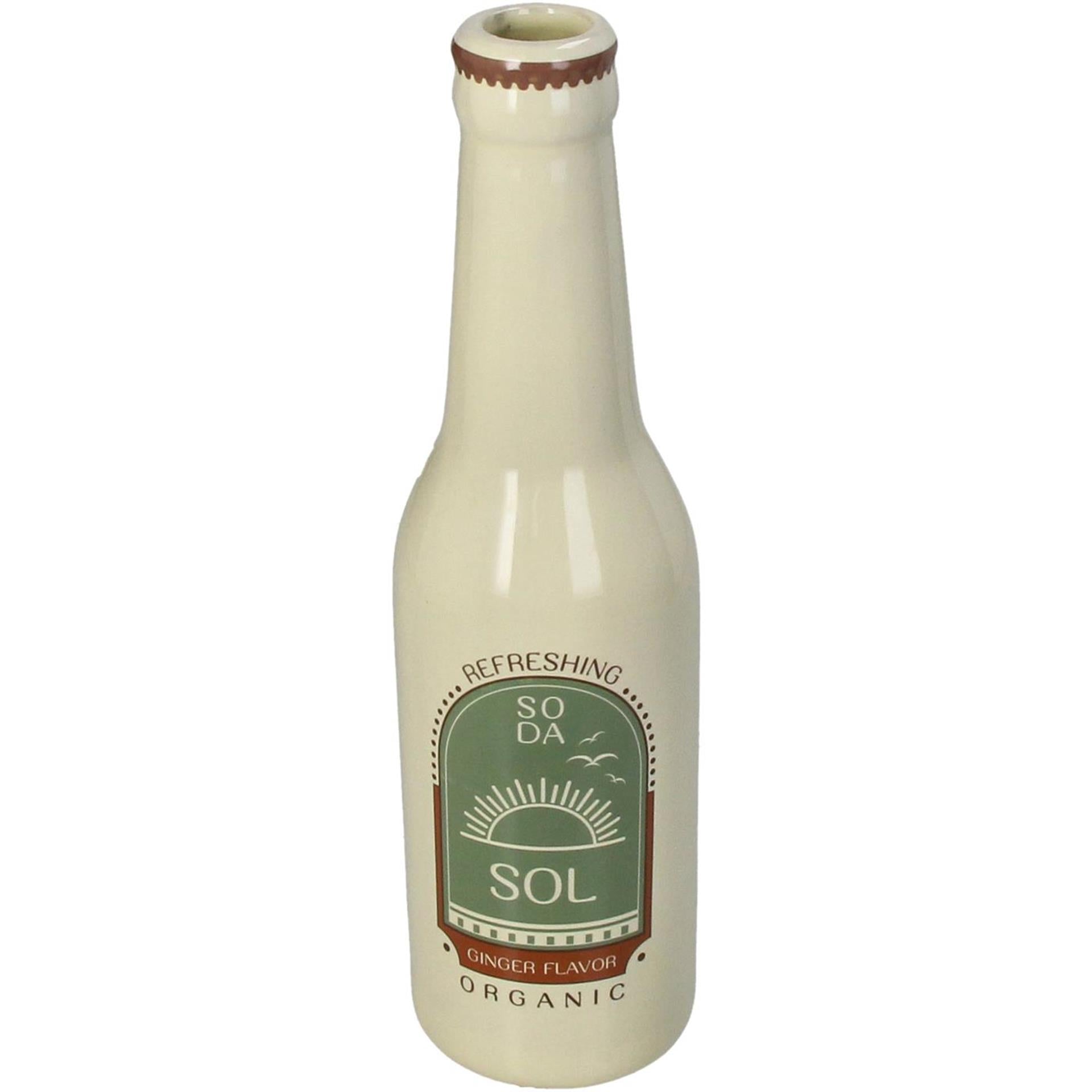 Kersten vaas soda fles sol fine aardewerk ivory 6.5x6.5x24cm