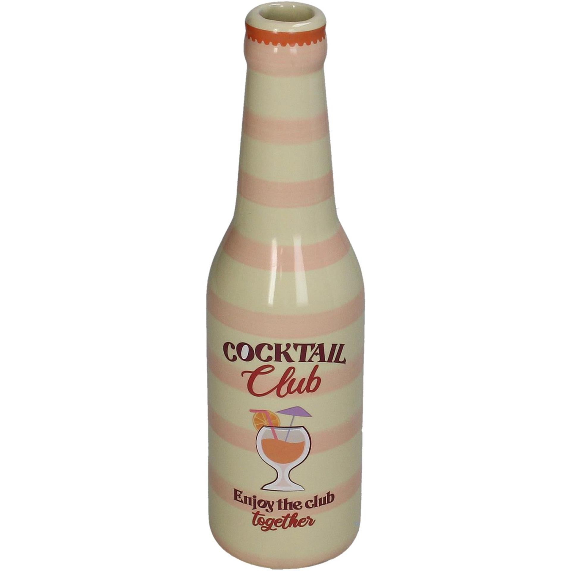 Kersten vaas cocktail fles aardewerk 6.5x6.5x24cm