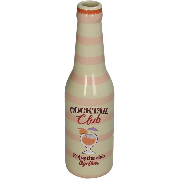 Kersten vaas cocktail fles aardewerk 6.5x6.5x24cm