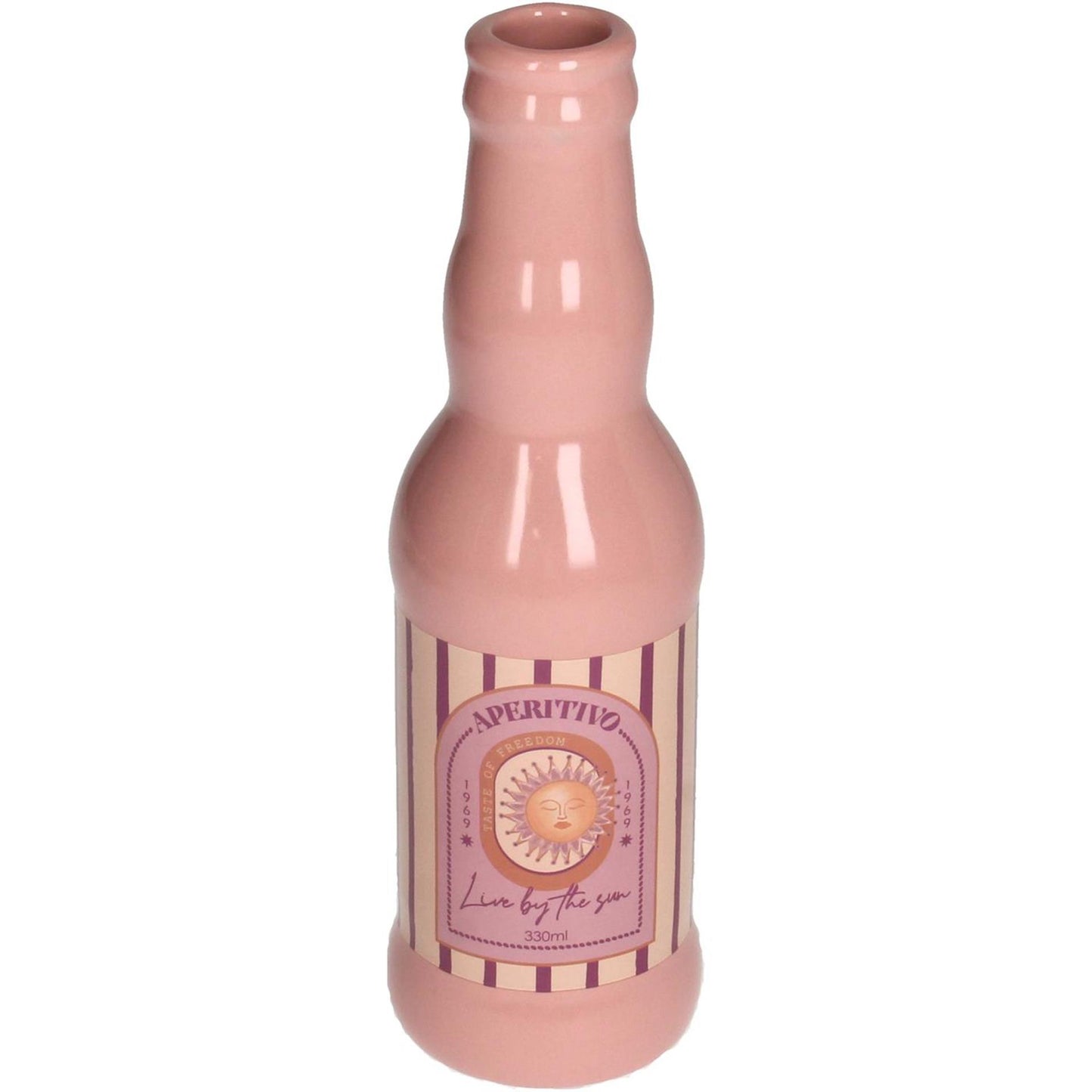 Kersten vaas aperitif sun keramiek roze 6.5x6.5x21.8 cm