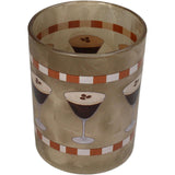 Kersten theelichthouder espresso martini glas beige 10x10x12.5cm - afbeelding 1