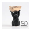 Season inspired decoration beeld eekhoorn met bak 11x9,5x18cm zwart