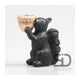 Season inspired decoration eekhoorn met waxinehouder 14,5x8,5x16,3cm zwart