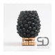 Season inspired decoration vaas dennenappel op voet 11,8x11,8x16cm zwart