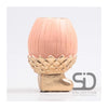 Season inspired decoration vaas eikel op voet 13cm beigerood