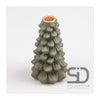 Season inspired decoration kandelaar kerstboom 11x11x19 olijfgroen