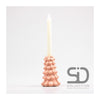 Season inspired decoration kaarsenstandaard 10x10x15 beigerood
