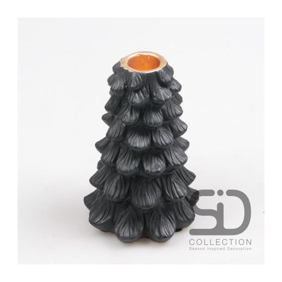 Season inspired decoration kaarsenstandaard 10x10x15 zwart