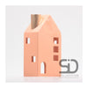Season inspired decoration kandelaar huis 12x8x24cm beigerood