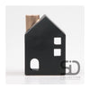 Season inspired decoration kandelaar huisje 11x8x16cm zwart