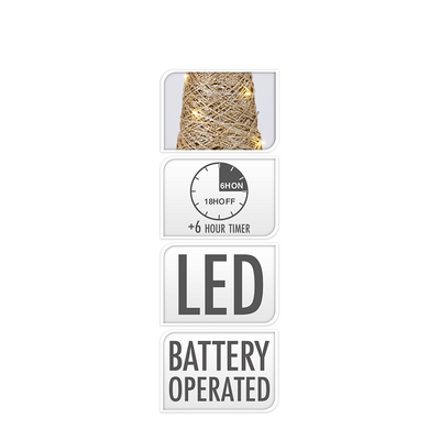 Kegel led goud 40 leds 78cm