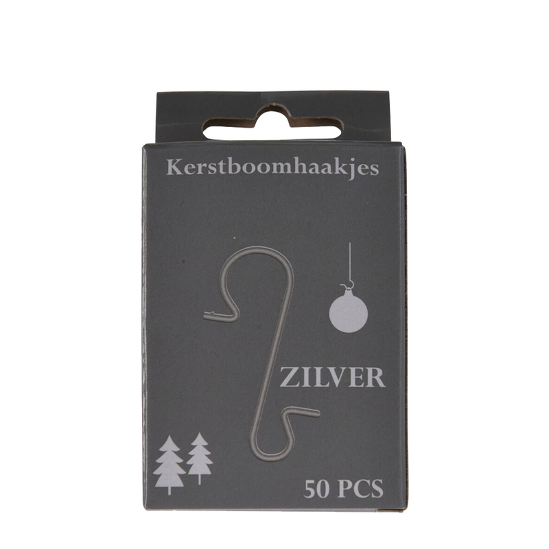 Kerstboomhaakjes zilver 50 stuks