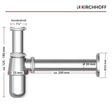 Kirchhoff beker sifon, chroom, 1 1 4 (5 4 ) x 32 mm - 98803110 - afbeelding 2