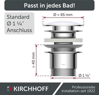 Kirchhoff universele wastafelafvoergarnituur, pop-up 1 1 4 (5 4 ) | chroom - 98807330