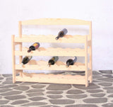 Sens wijnrek van grenenhout voor 28 flessen 73,5x88,5x28cm (hxbxd) blank hout - afbeelding 1