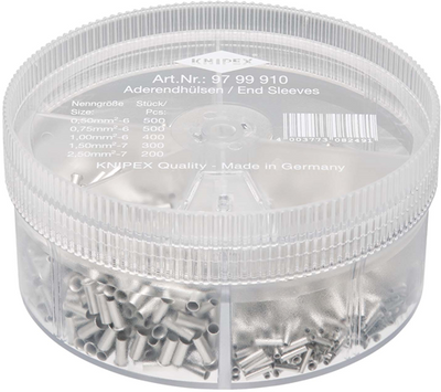 Knipex assortimentsboxen met afgestripte adereindhulzen | 5-delig - 97 99 910