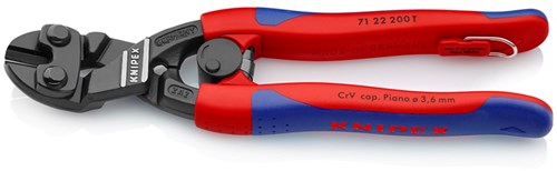 Knipex boutensnijtang cobolt 20ø gebogen kop - 71 22 200 t bk - 7122200tbk