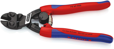 Knipex kracht-vlaksnijtang | 200 mm lengte | voor zacht metaal en kunststof | slanke meer-componentengrepen - 72 62 200