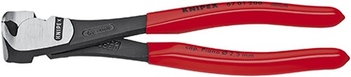 Knipex kracht-voorsnijtang zwart geatramenteerd met kunststof bekleed 140 mm - 6701140