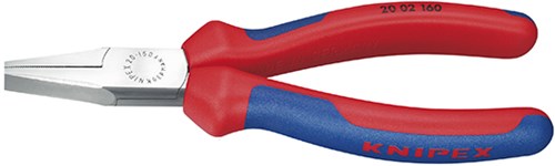 Knipex platbuigtang zwart geatramenteerd met meer-componentengrepen 160 mm - 2002160