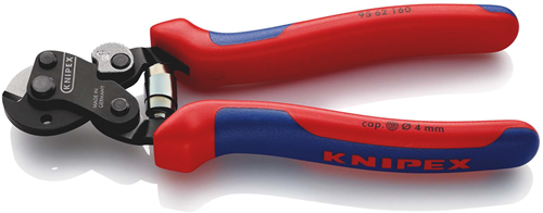 Knipex staaldraadschaar | voor zeer stevige draadkabels | meer-componentengrepen | gebruineerd | lengte 160 mm - 95 62 160 sb