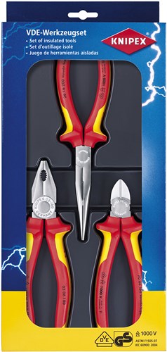 Knipex tangen set 3-delig vde - 002012