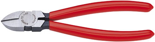 Knipex zijsnijtang zwart geatramenteerd met kunststof bekleed 160 mm - 7001160