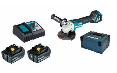 Makita dga513rtj 18v haakse slijper 125mm | inclusief accu's en lader in m-box